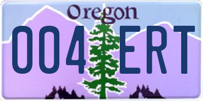 OR license plate 004ERT