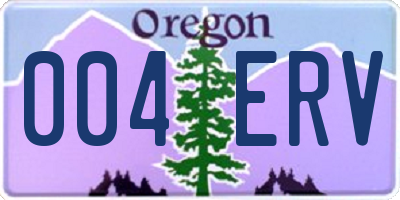 OR license plate 004ERV