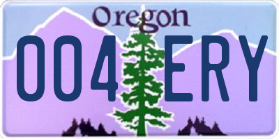 OR license plate 004ERY