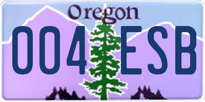 OR license plate 004ESB