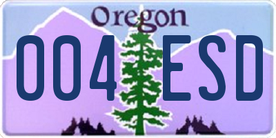 OR license plate 004ESD