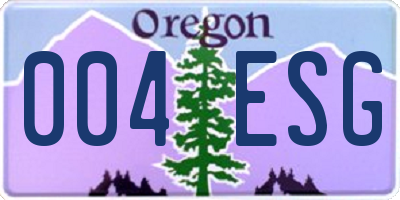 OR license plate 004ESG