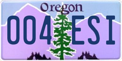 OR license plate 004ESI