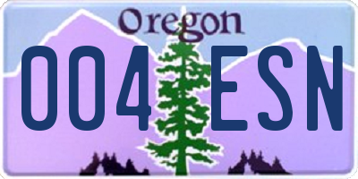 OR license plate 004ESN