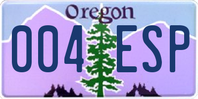 OR license plate 004ESP