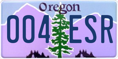 OR license plate 004ESR