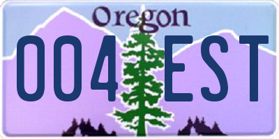 OR license plate 004EST