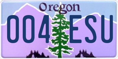 OR license plate 004ESU