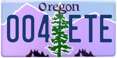 OR license plate 004ETE