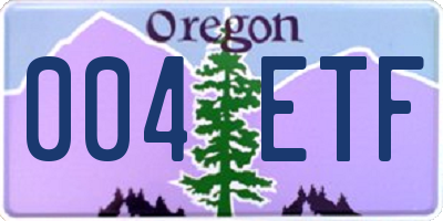 OR license plate 004ETF