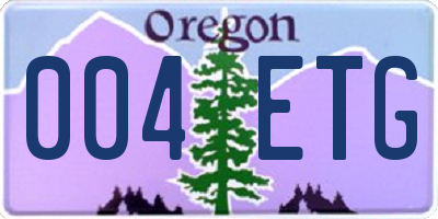 OR license plate 004ETG
