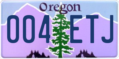 OR license plate 004ETJ