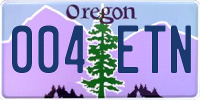 OR license plate 004ETN