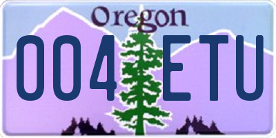 OR license plate 004ETU