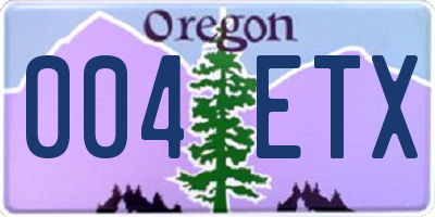 OR license plate 004ETX