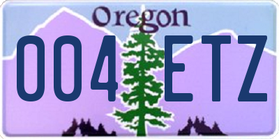OR license plate 004ETZ