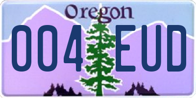 OR license plate 004EUD