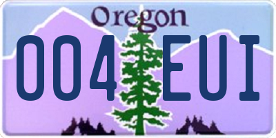 OR license plate 004EUI