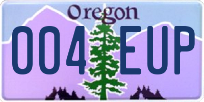OR license plate 004EUP