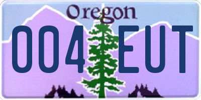 OR license plate 004EUT