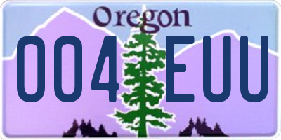 OR license plate 004EUU