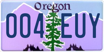 OR license plate 004EUY