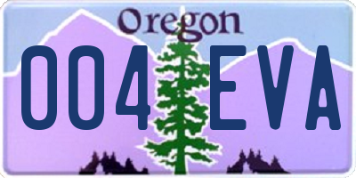 OR license plate 004EVA