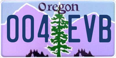 OR license plate 004EVB