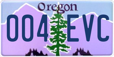 OR license plate 004EVC