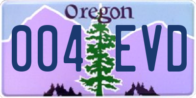 OR license plate 004EVD