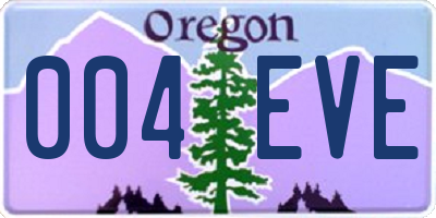 OR license plate 004EVE