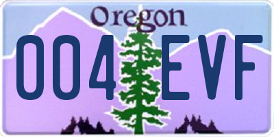 OR license plate 004EVF