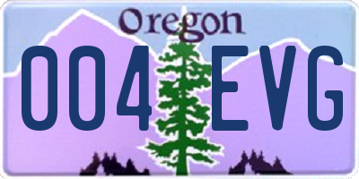 OR license plate 004EVG
