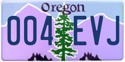 OR license plate 004EVJ