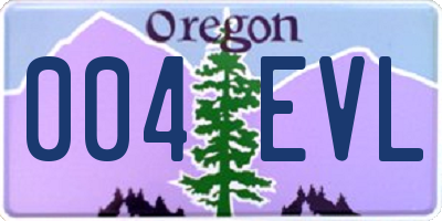 OR license plate 004EVL