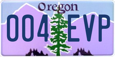 OR license plate 004EVP