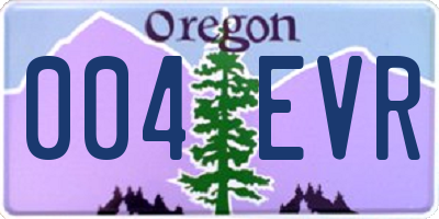 OR license plate 004EVR