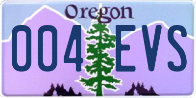 OR license plate 004EVS