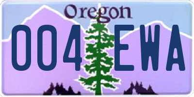 OR license plate 004EWA