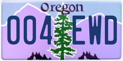 OR license plate 004EWD