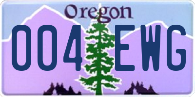 OR license plate 004EWG