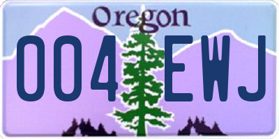 OR license plate 004EWJ