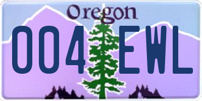 OR license plate 004EWL