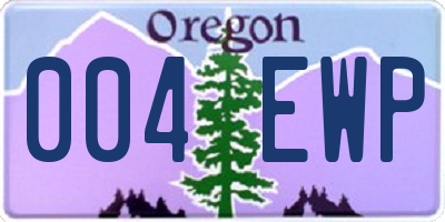 OR license plate 004EWP