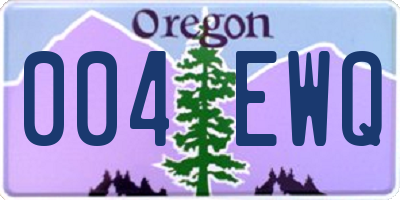 OR license plate 004EWQ