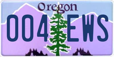 OR license plate 004EWS