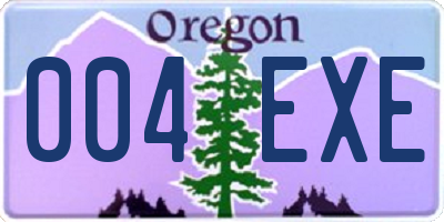 OR license plate 004EXE