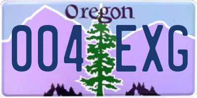 OR license plate 004EXG