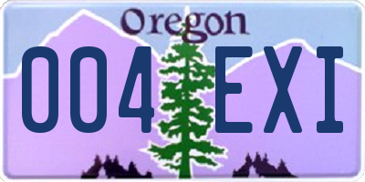 OR license plate 004EXI