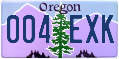 OR license plate 004EXK